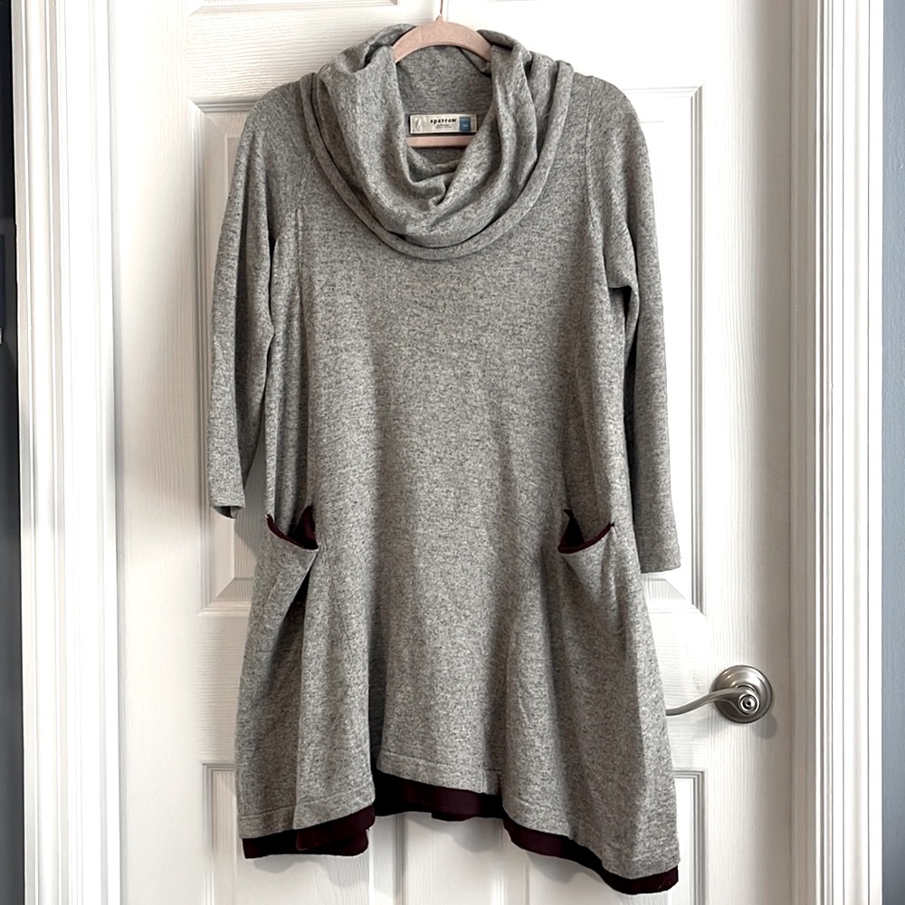 Anthropologie Petite Sparrow Cowl Neck Swing Dress Tunic SP